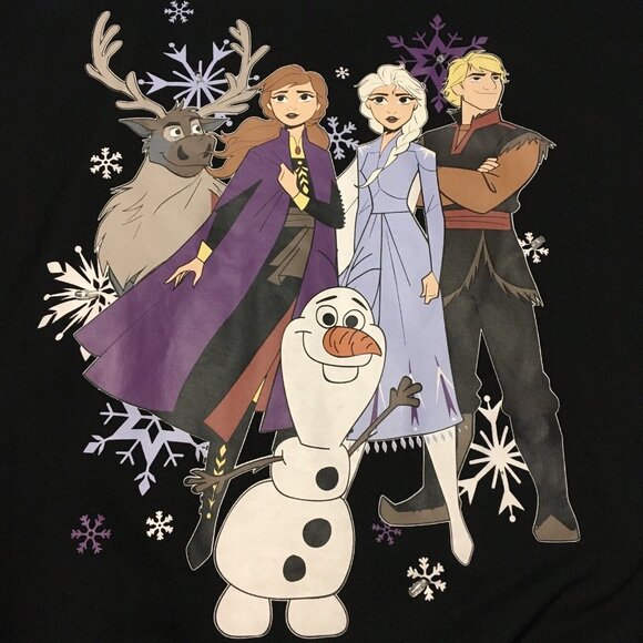 Disney Frozen II Sweatshirt Size XL 15 17 Black Light Up Fleece Crewneck - Picture 5 of 16